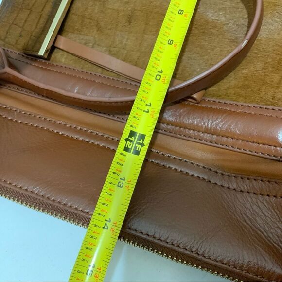 Pour La Victoire Large Tote Bag in Leather and Pony Hair brown side zip - Picture 9 of 12